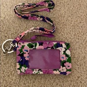 VeraBradley zip ID case&Lanyard set flower Garden